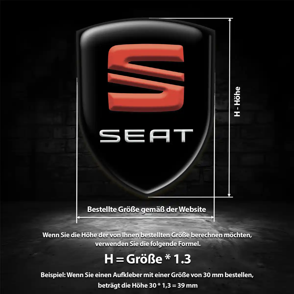 Seat Silikon Aufkleber Wappen Auto Limitierte Auflage