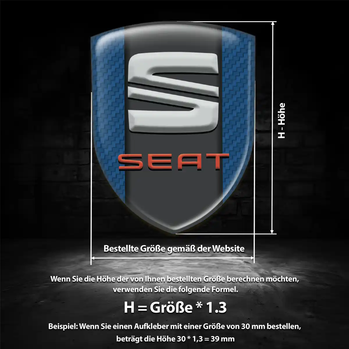 Seat Silikon Aufkleber Wappen Auto Premium-Edition
