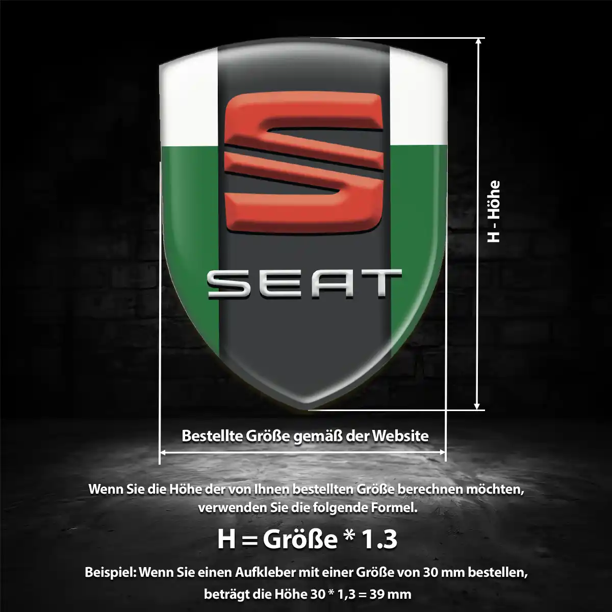Seat Silikon Aufkleber Wappen Auto Stilvolles Design