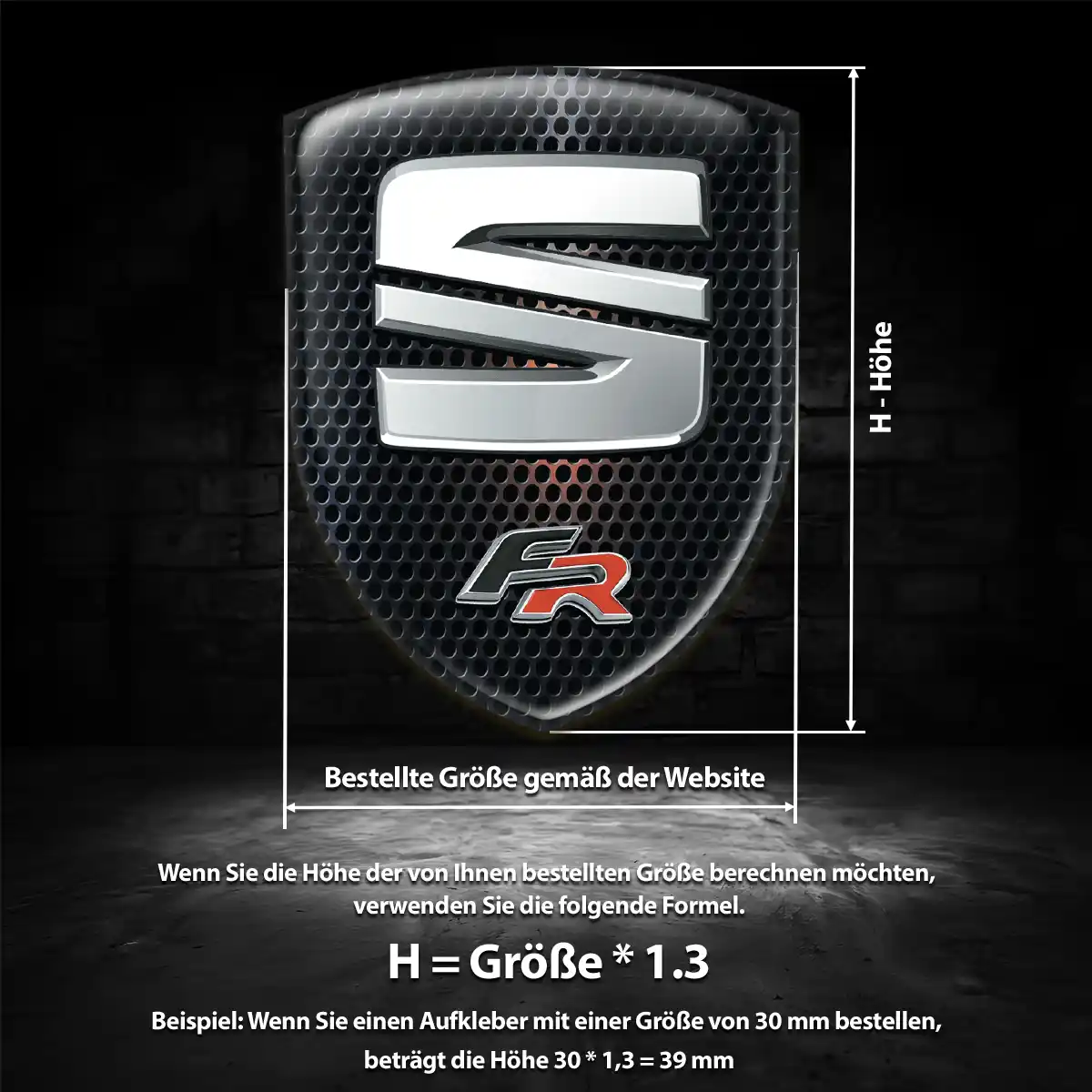 Seat Wappen Aufkleber Emblem Auto Premium-Edition
