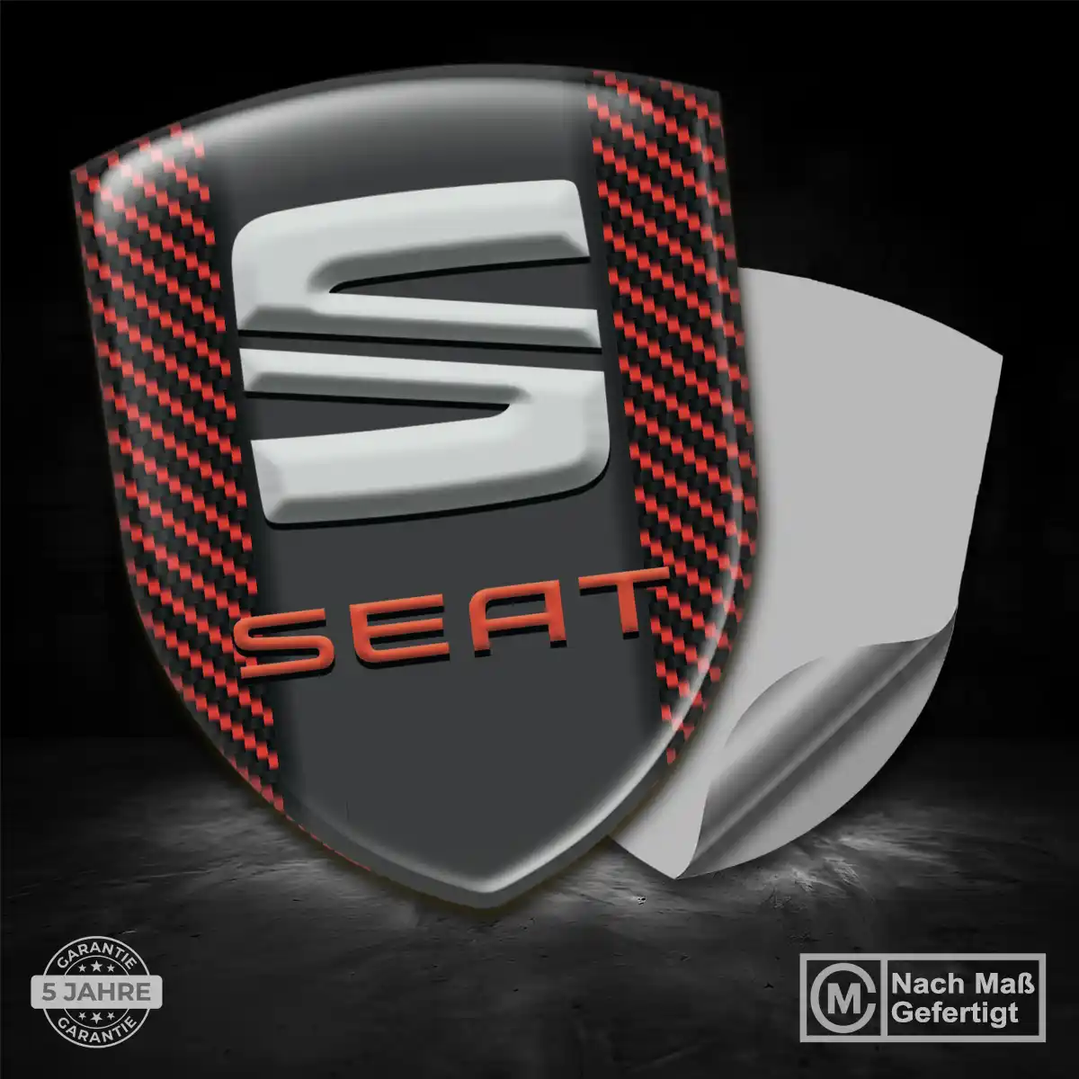 Seat Wappen Emblem Aufkleber Auto Premium-Edition