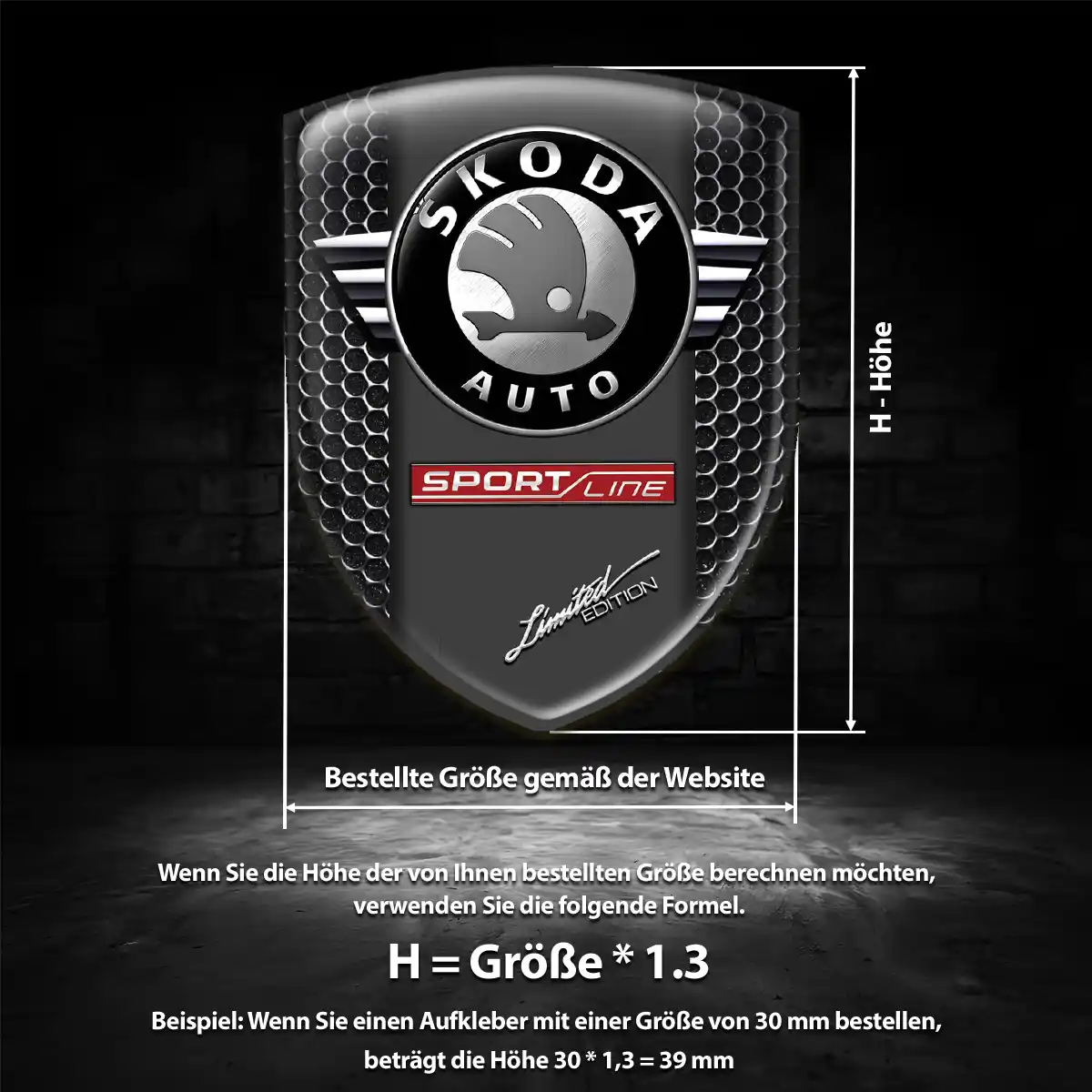 Skoda 3D Gel Aufkleber Auto Premium-Edition