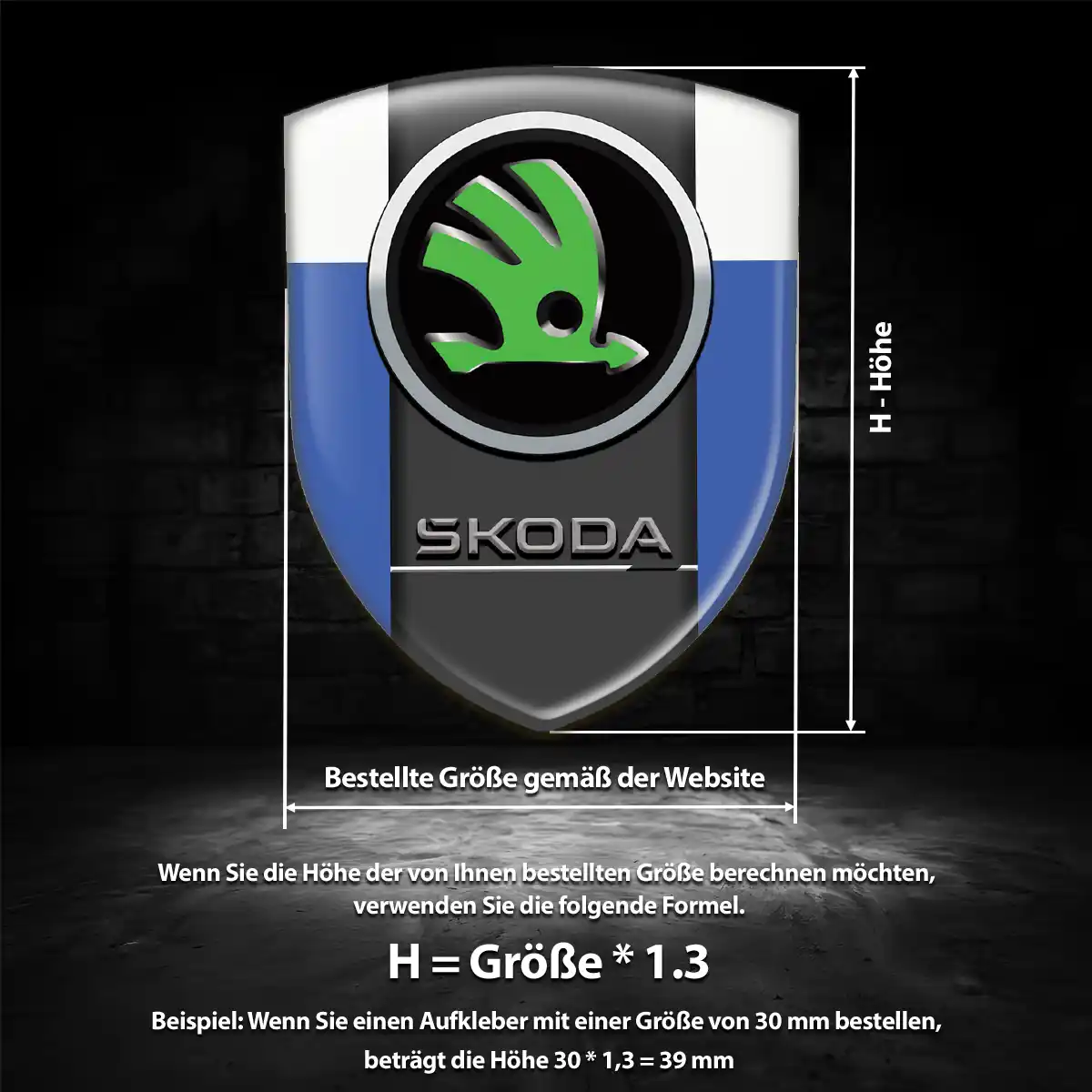 Skoda 3D Gel Aufkleber Emblem Hohe Qualität