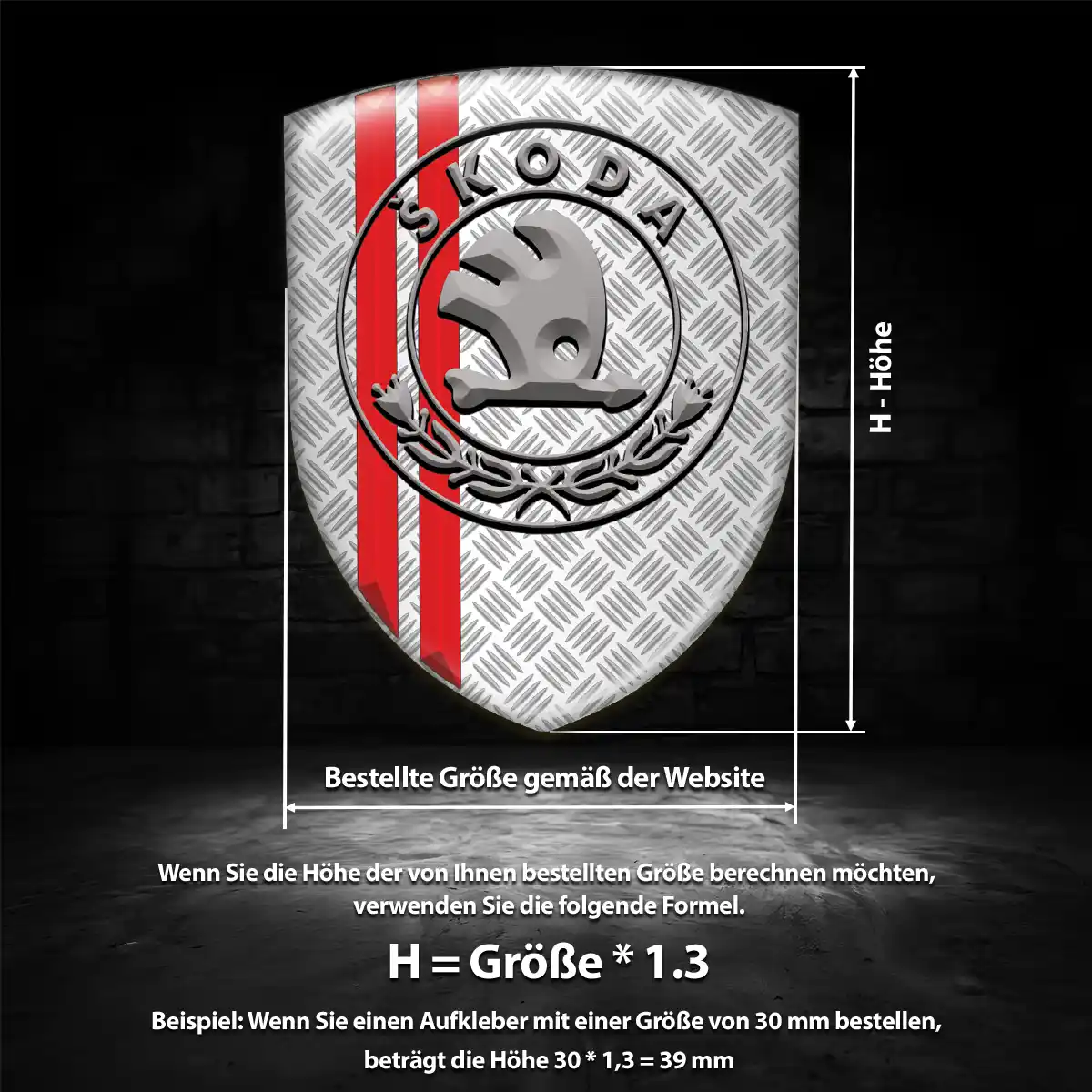 Skoda 3D Gel Aufkleber Emblem Premium-Edition