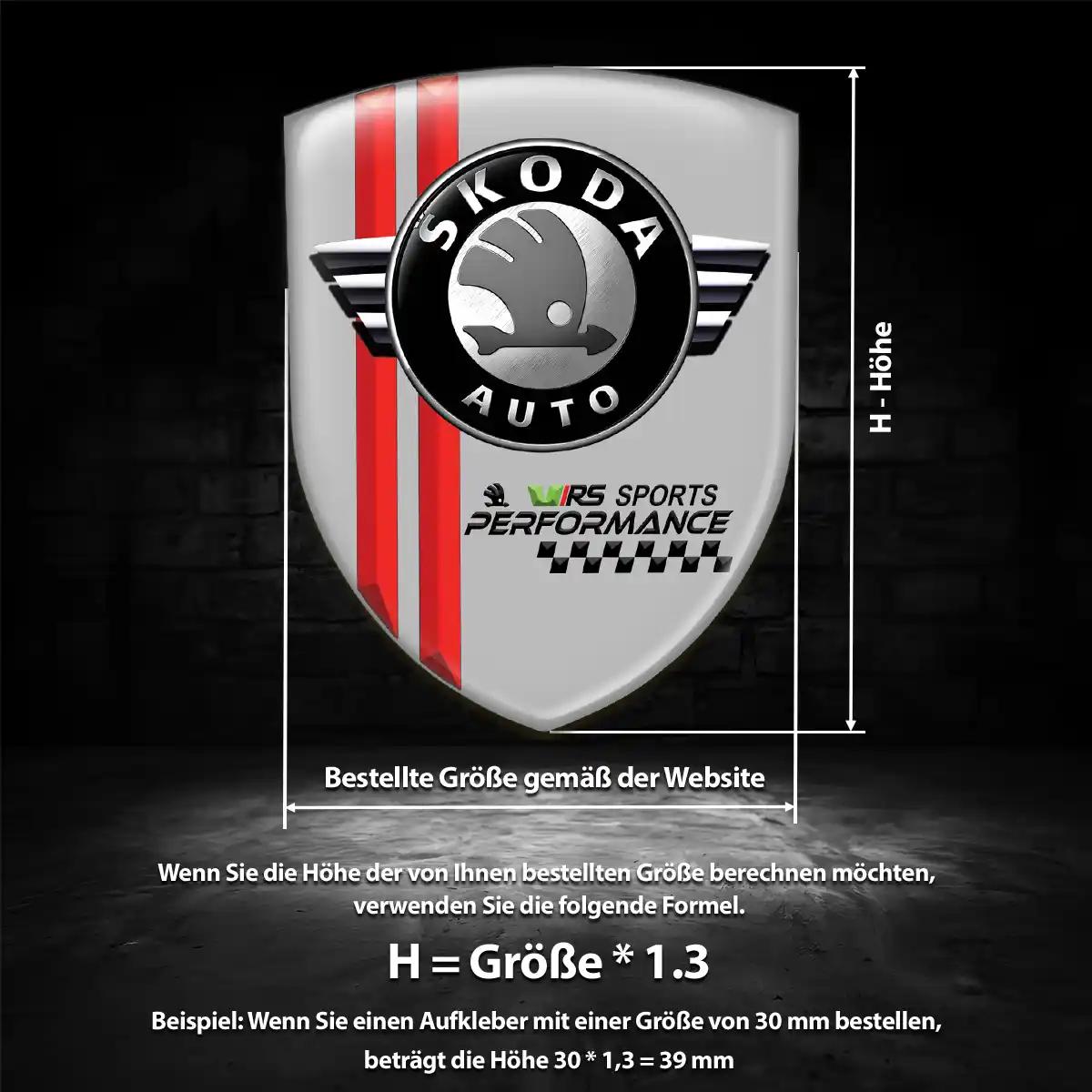Skoda 3D Gel Aufkleber Hohe Qualität