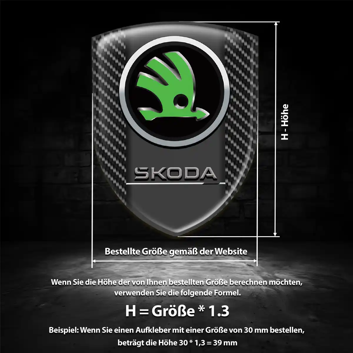 Skoda 3D Gel Aufkleber Premium-Edition