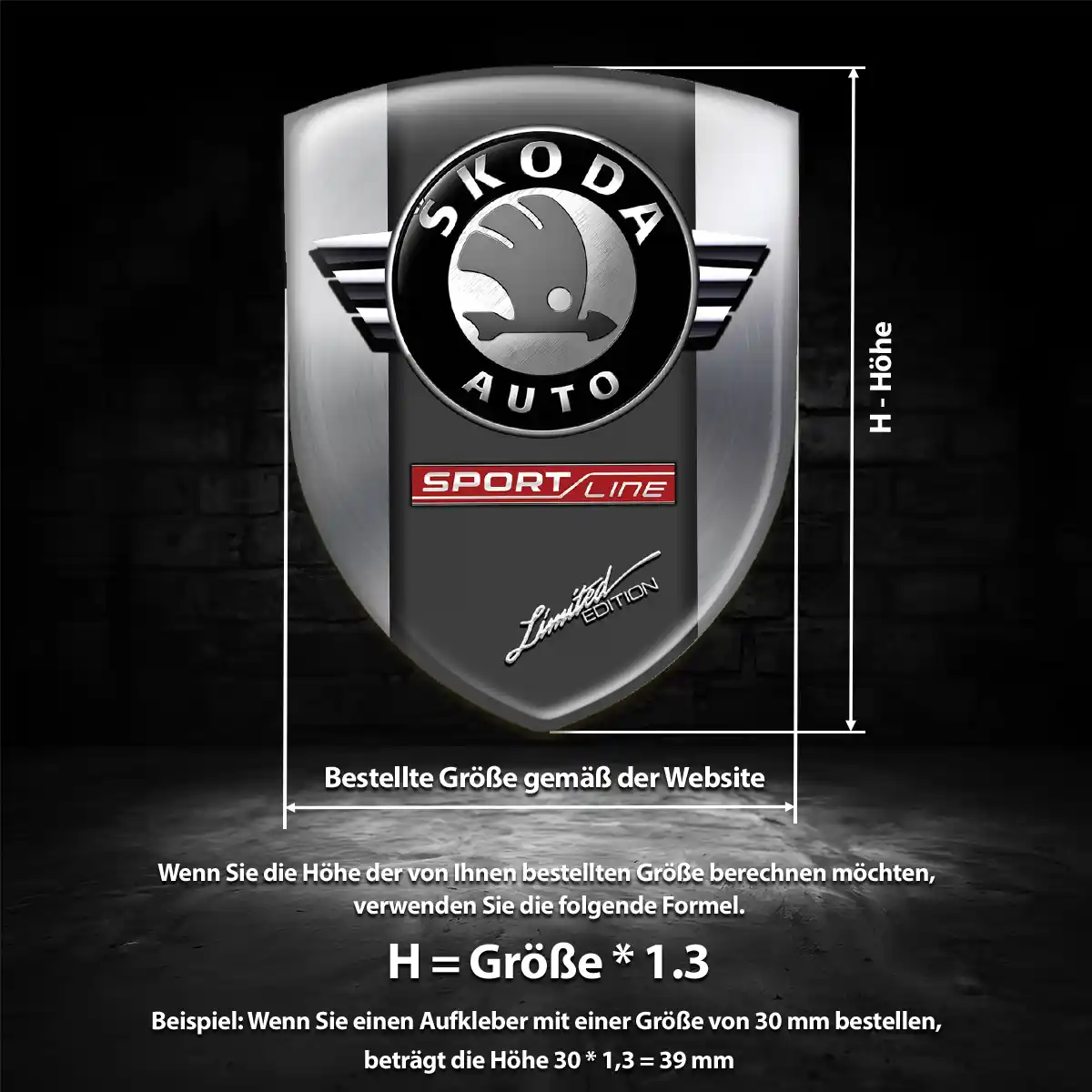 Skoda 3D Gel Aufkleber Silikon Premium-Edition