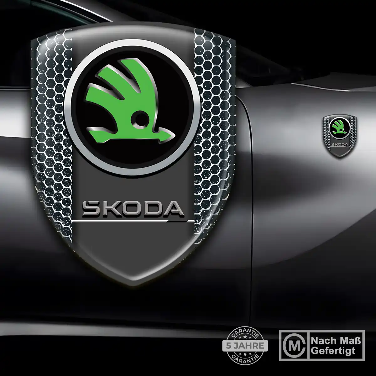 Skoda 3D Gel Aufkleber Wappen Premium-Edition