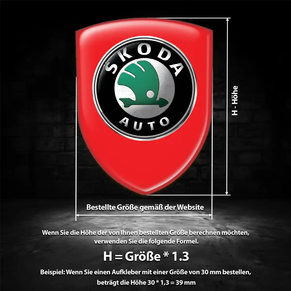 Skoda Aufkleber 3D Gel Emblem Stilvolles Design