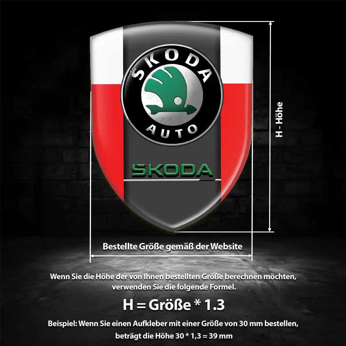 Skoda Aufkleber 3D Gel Embleme Hohe Qualität