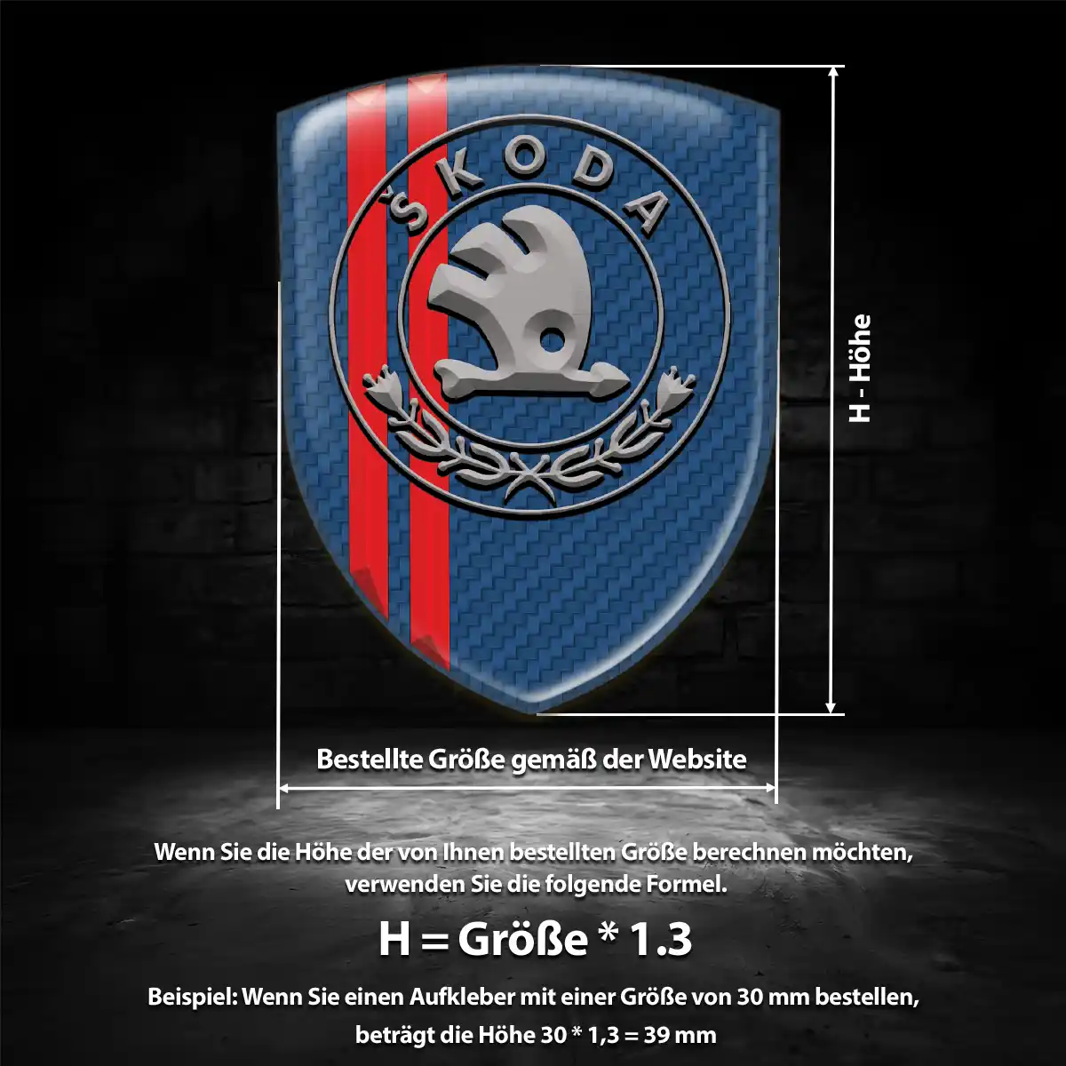 Skoda Aufkleber 3D Gel Embleme Premium-Edition