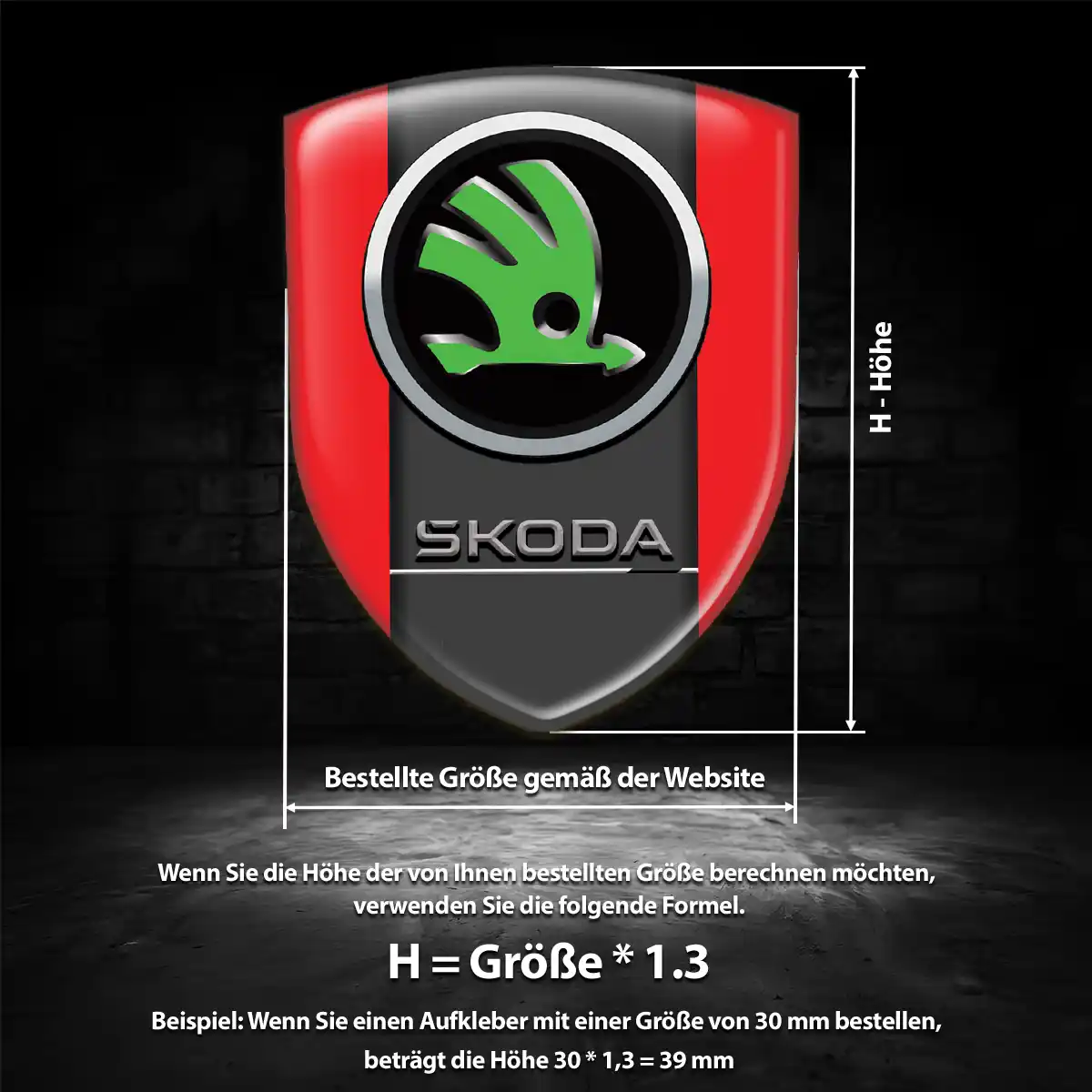 Skoda Aufkleber 3D Gel Embleme Stilvolles Design