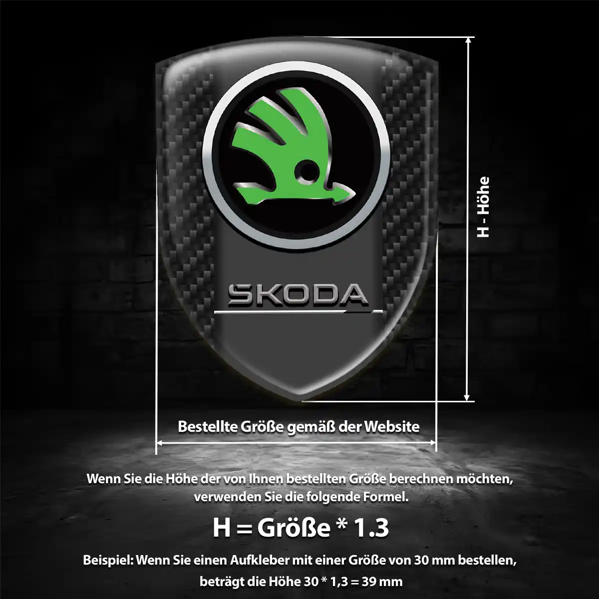 Skoda Aufkleber 3D Gel Silikon Auto Premium-Edition