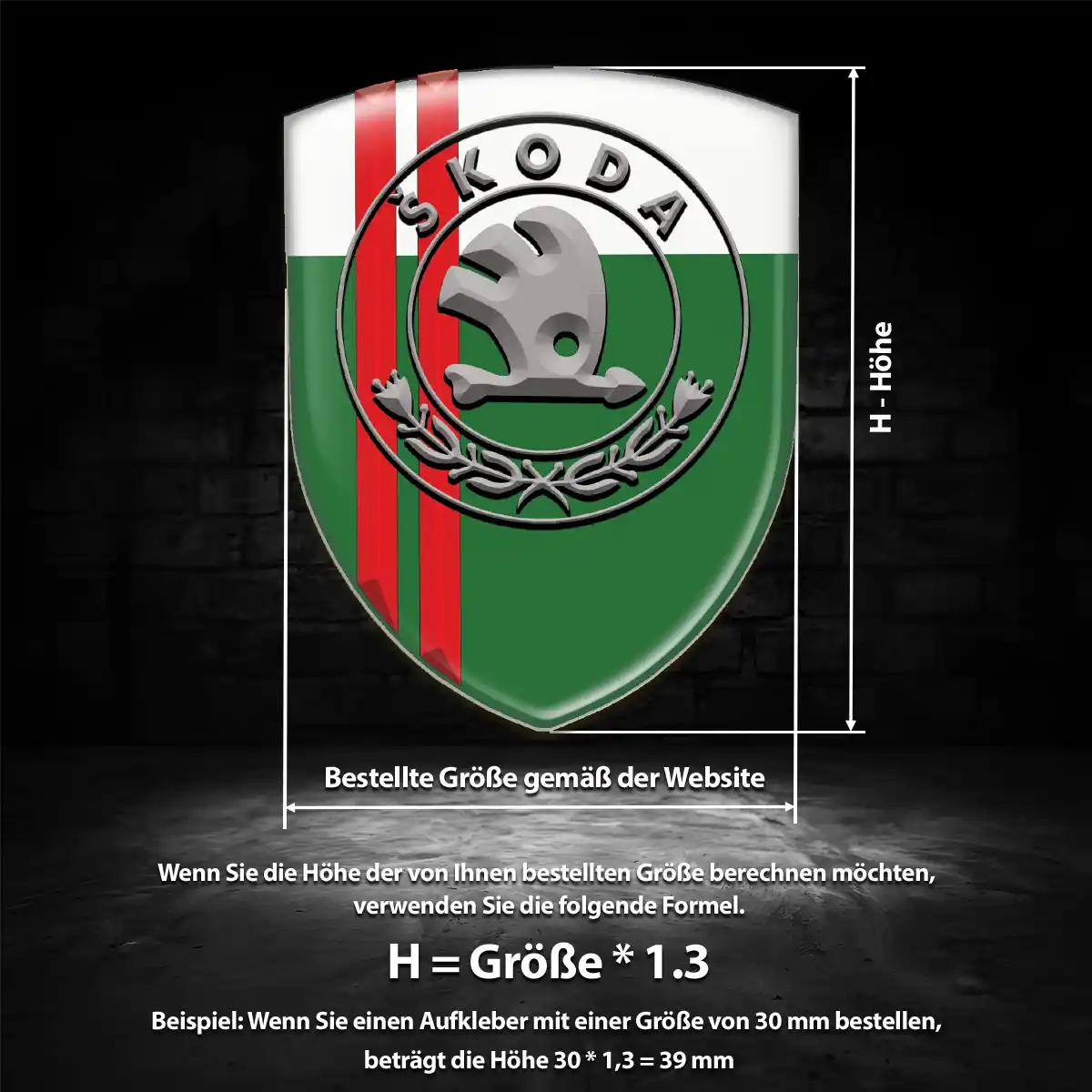 Skoda Aufkleber Emblem Auto Premium-Edition