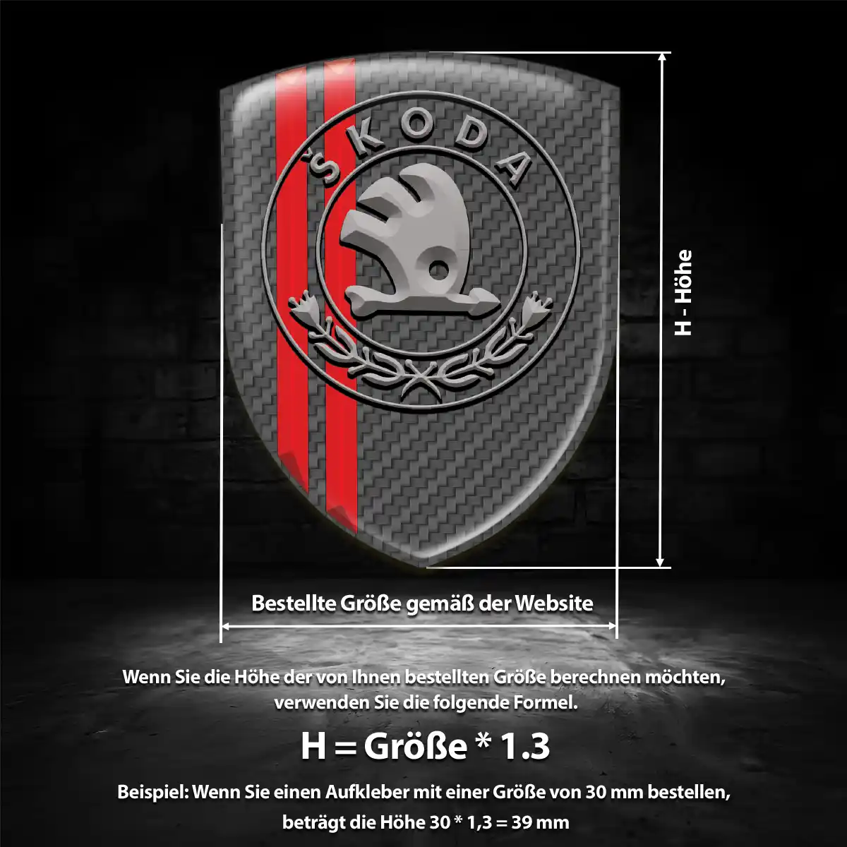 Skoda Aufkleber Emblem Wappen Auto Premium-Edition