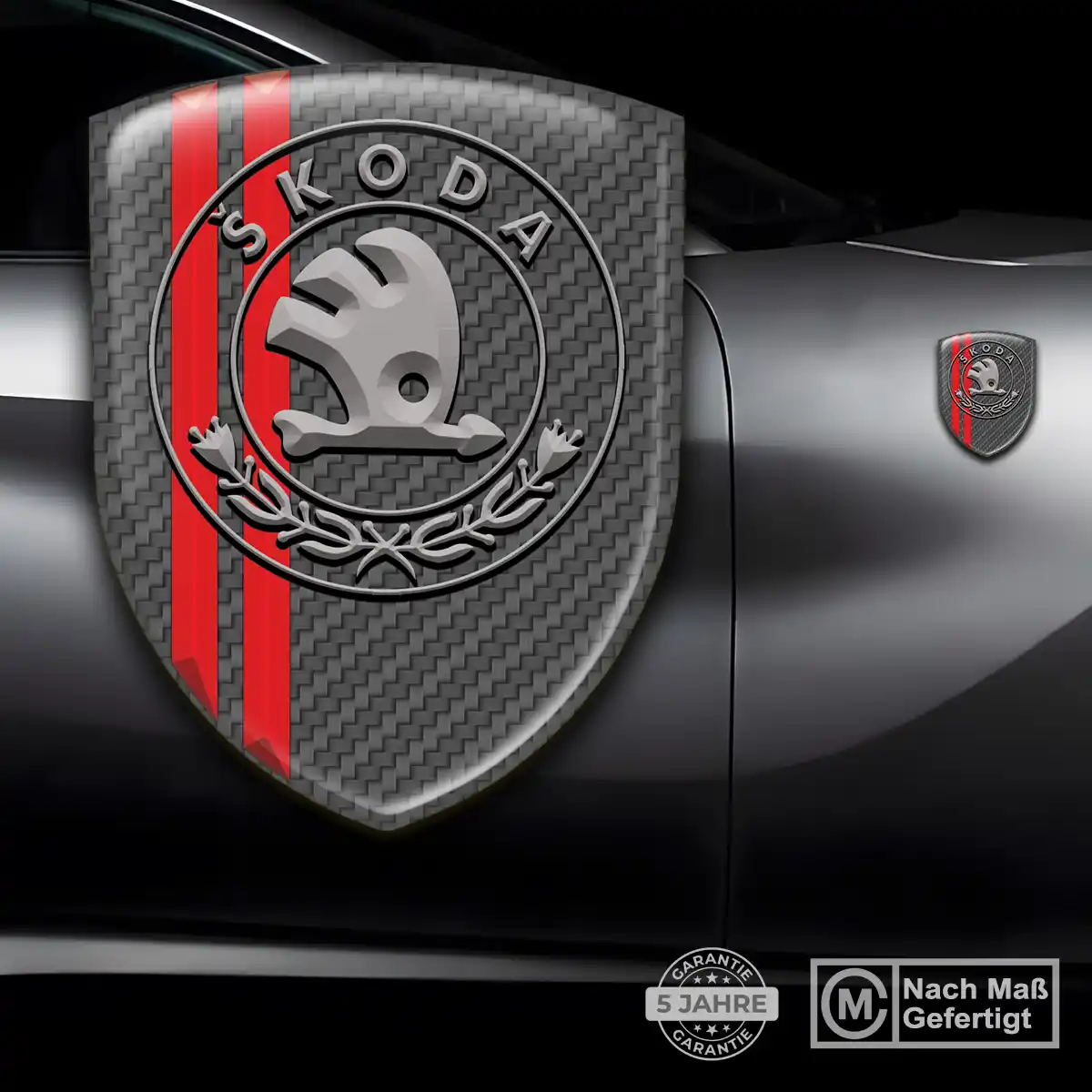 Skoda Aufkleber Emblem Wappen Auto Premium-Edition