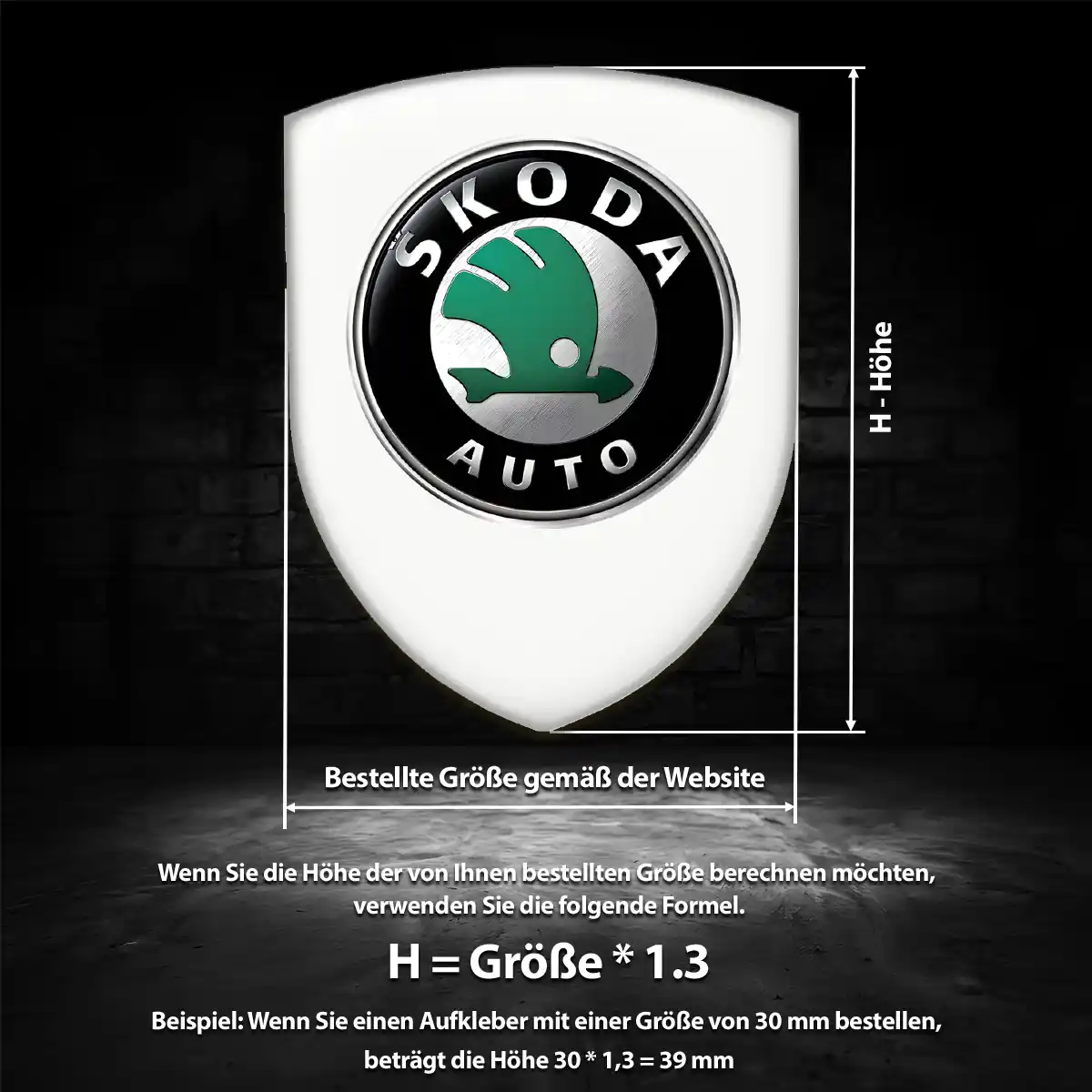 Skoda Aufkleber Emblem Wappen Premium-Edition