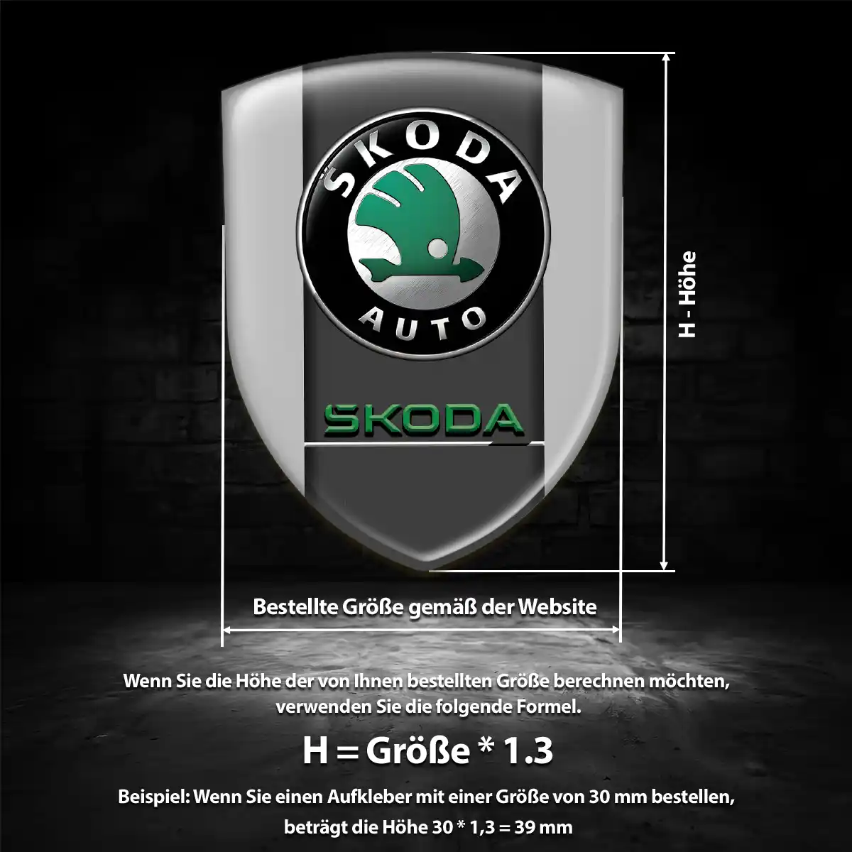 Skoda Aufkleber Embleme Silikon Auto Premium-Edition