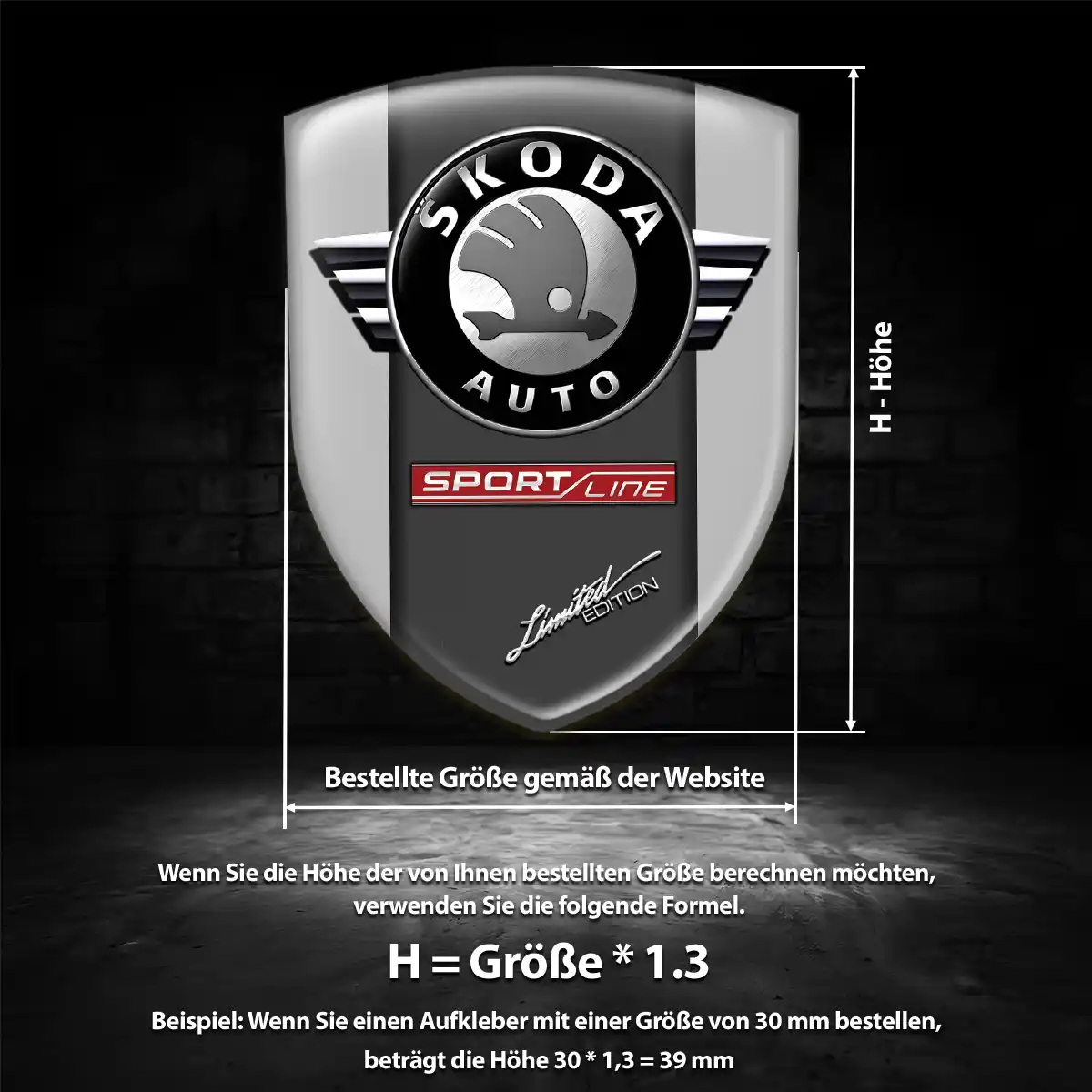Skoda Aufkleber Wappen Emblem Auto Premium-Edition