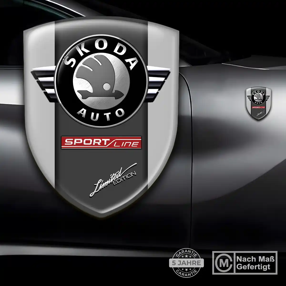 Skoda Aufkleber Wappen Emblem Auto Premium-Edition