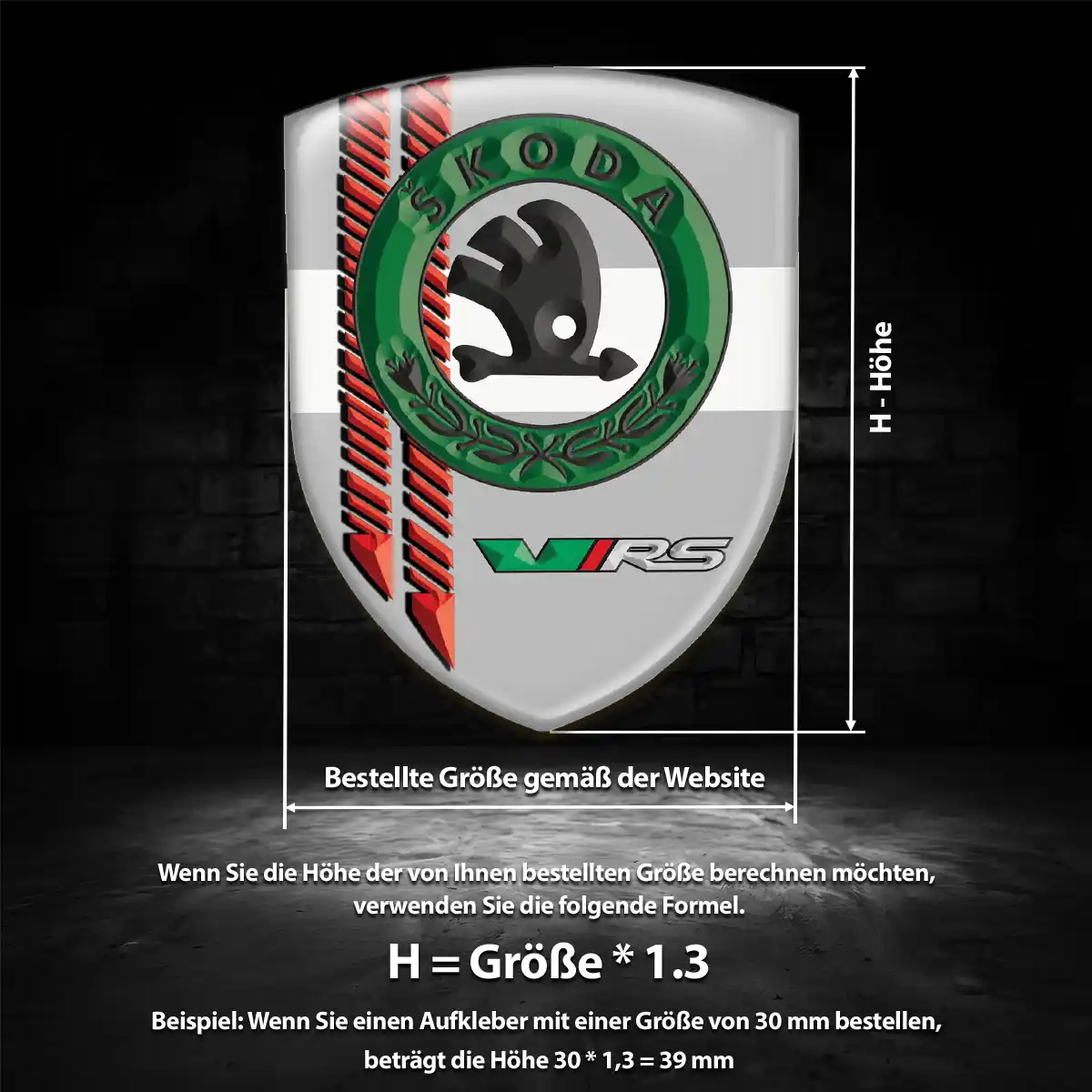 Skoda Aufkleber Wappen Emblem Premium-Edition