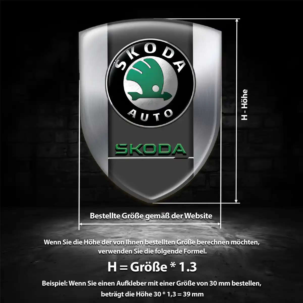 Skoda Wappen Aufkleber Auto Premium-Edition