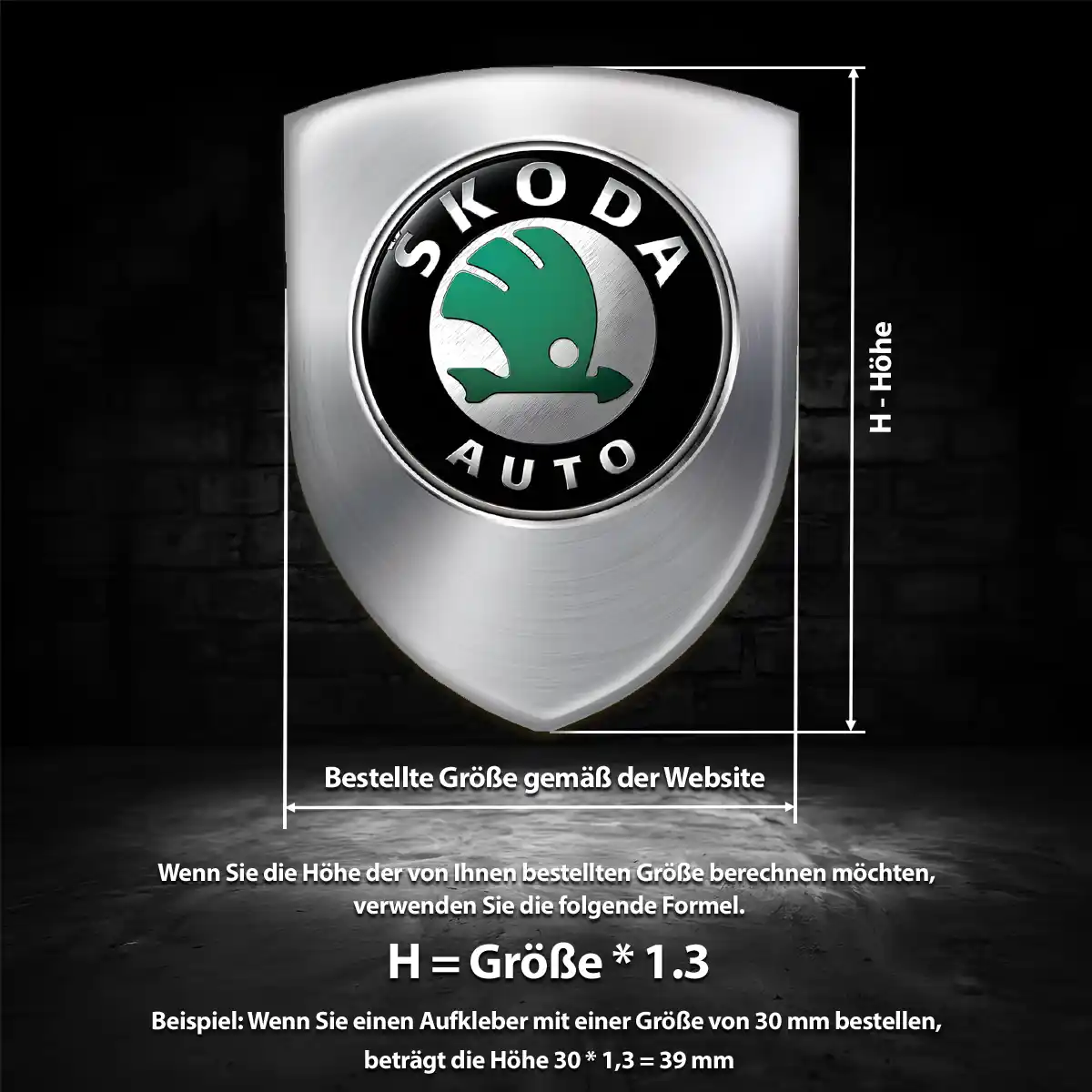 Skoda Wappen Aufkleber Emblem Auto Premium-Edition