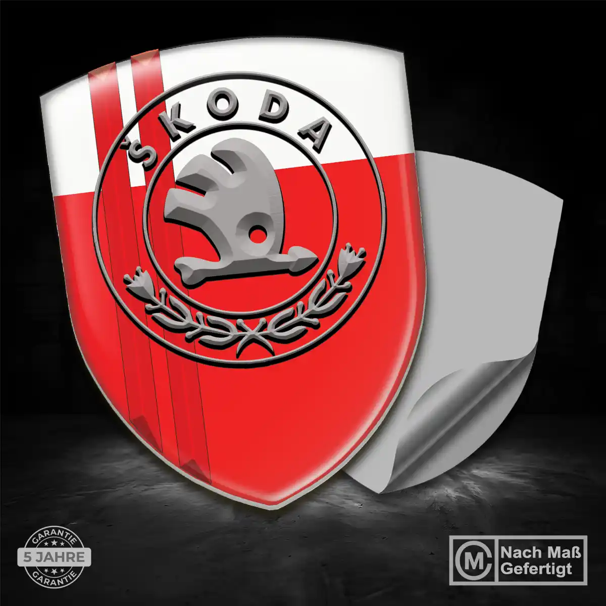 Skoda Wappen Aufkleber Emblem Premium-Edition