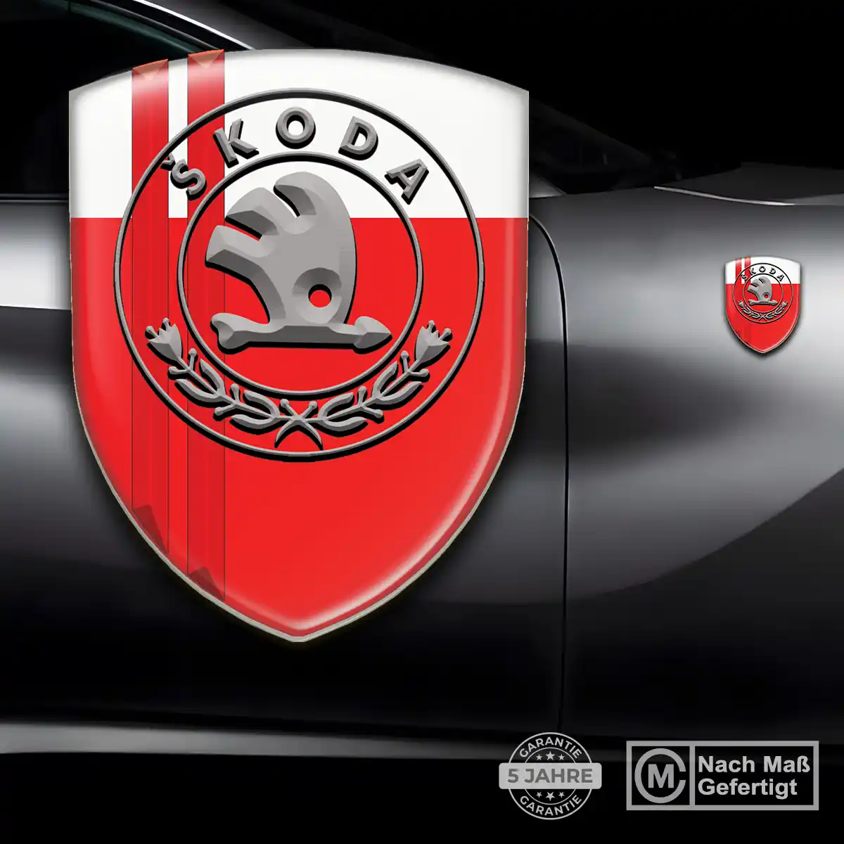 Skoda Wappen Aufkleber Emblem Premium-Edition