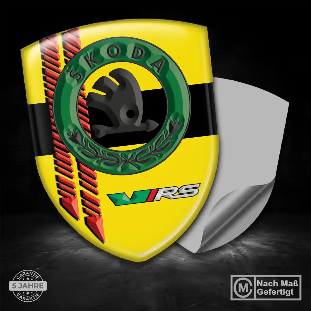 Skoda Wappen Emblem Aufkleber Premium-Edition