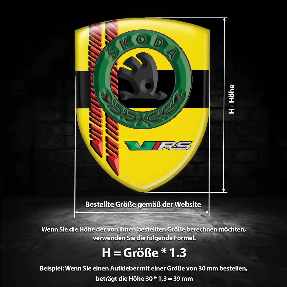 Skoda Wappen Emblem Aufkleber Premium-Edition