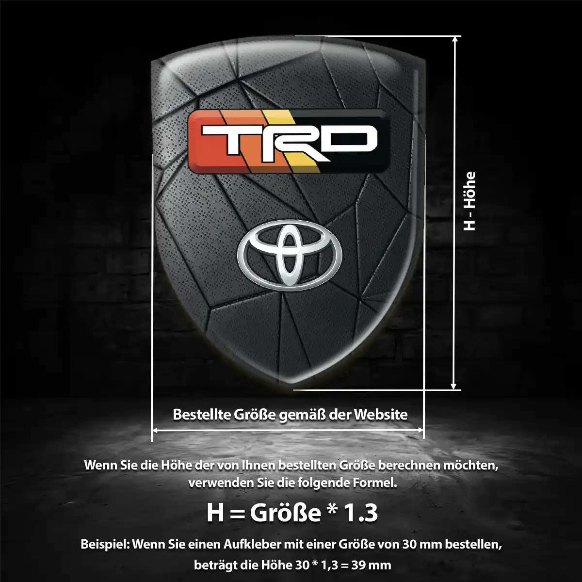 Toyota 3D Gel Aufkleber Auto Stilvolles Design