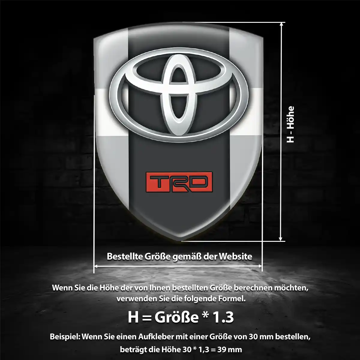 Toyota 3D Gel Aufkleber Silikon Auto Stilvolles Design