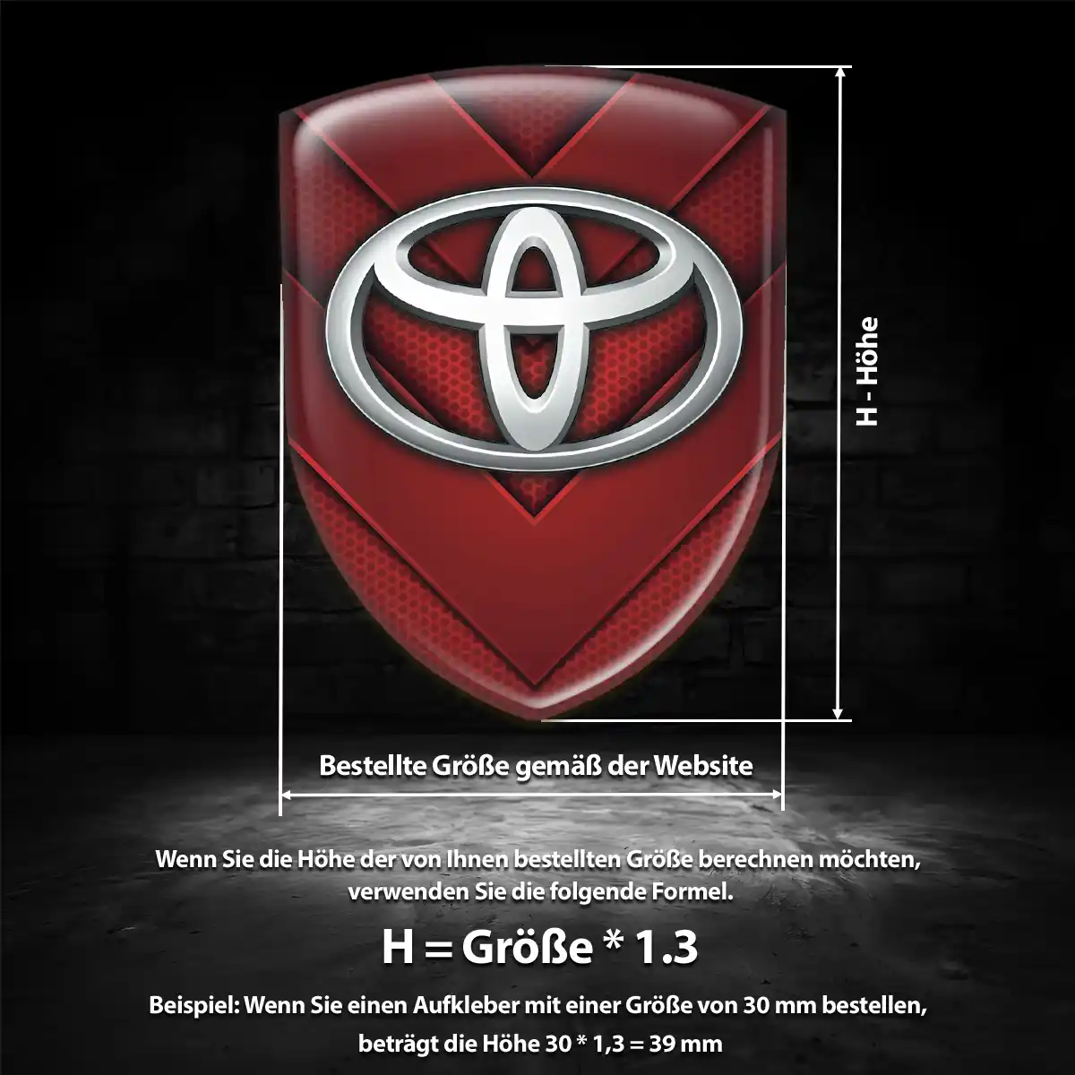 Toyota 3D Gel Aufkleber Silikon Stilvolles Design