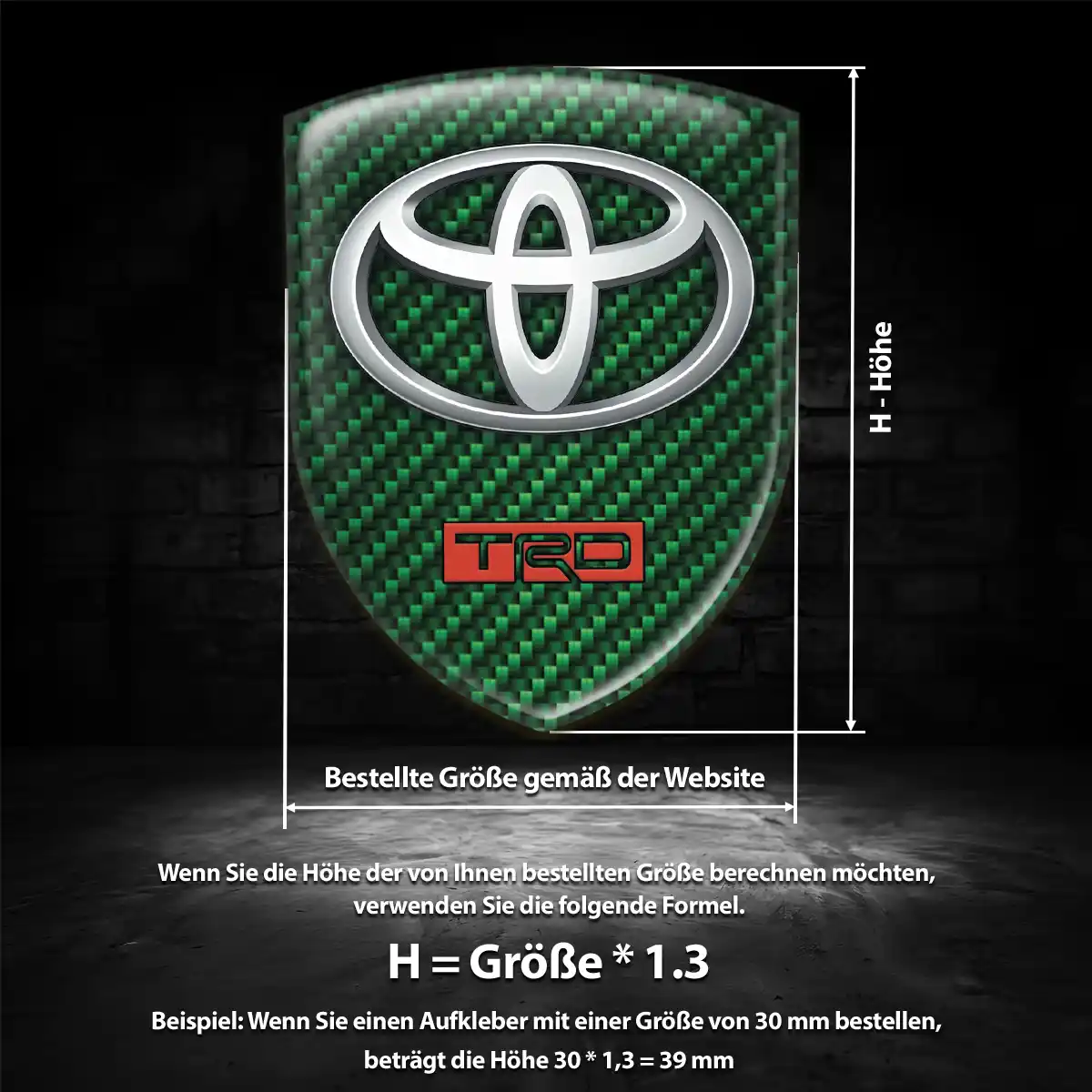 Toyota 3D Gel Aufkleber Stilvolles Design