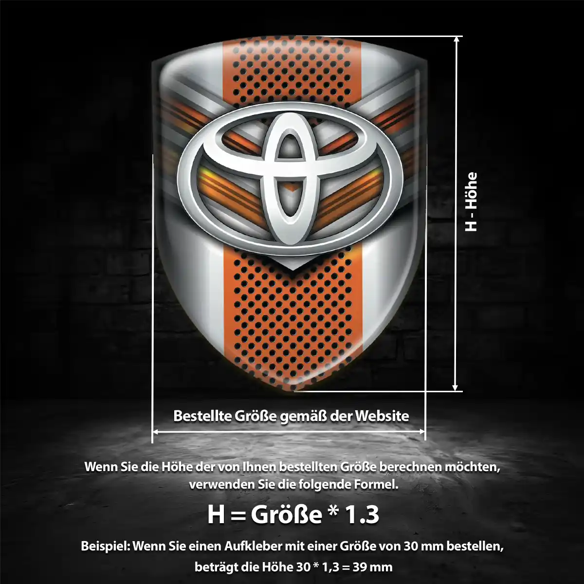 Toyota 3D Gel Aufkleber Wappen Stilvolles Design