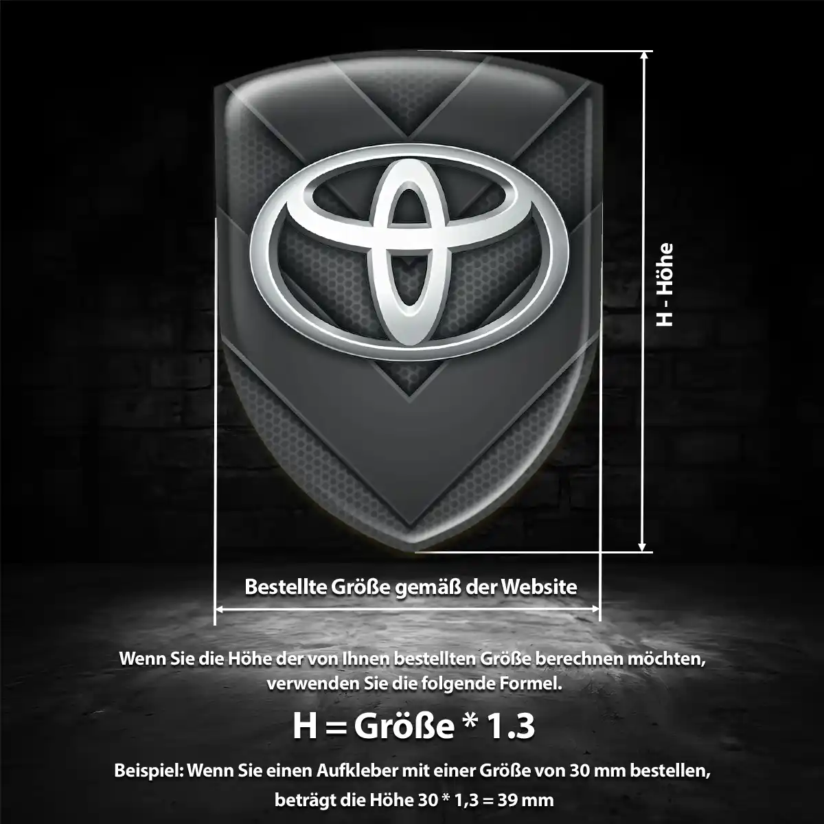 Toyota Aufkleber 3D Gel Emblem Stilvolles Design