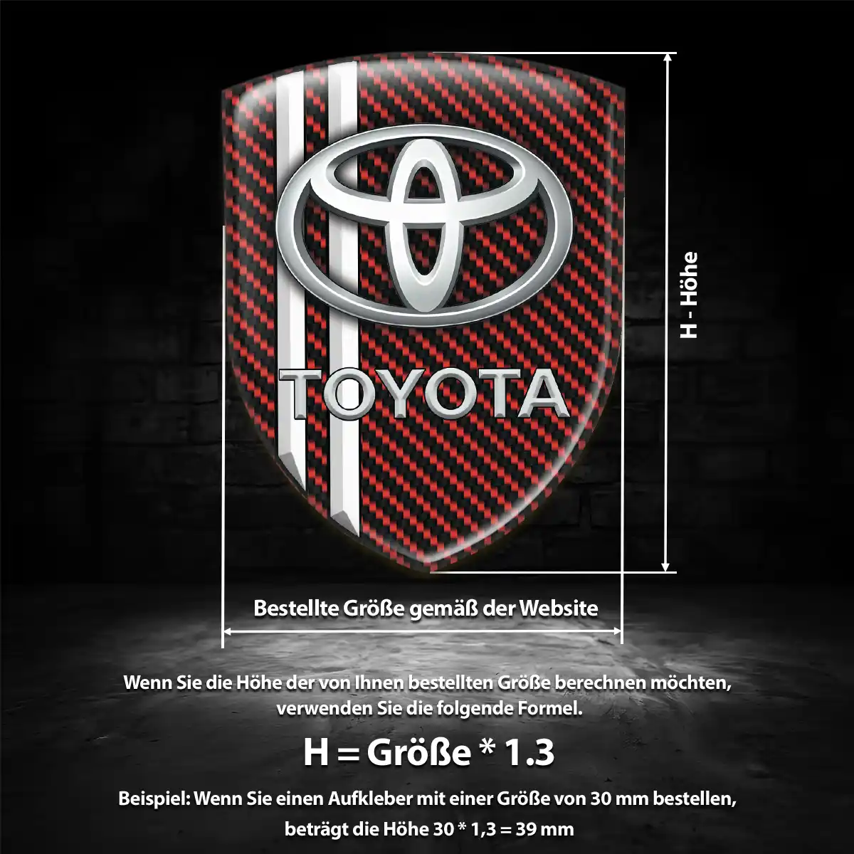 Toyota Aufkleber 3D Gel Embleme Auto Stilvolles Design