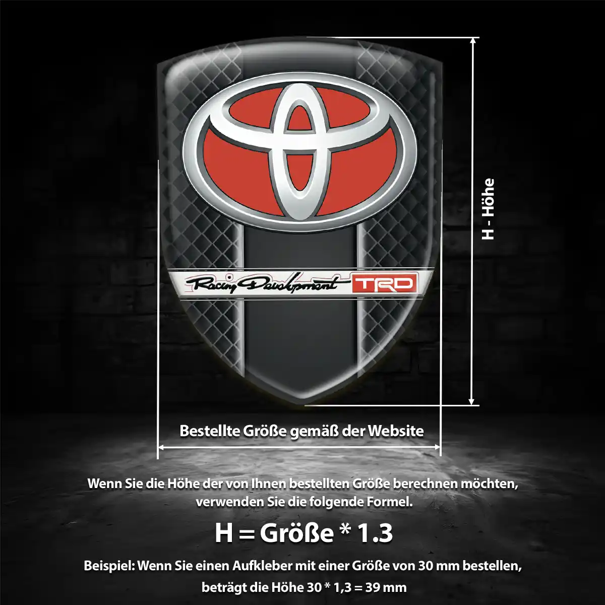 Toyota Aufkleber 3D Gel Embleme Stilvolles Design