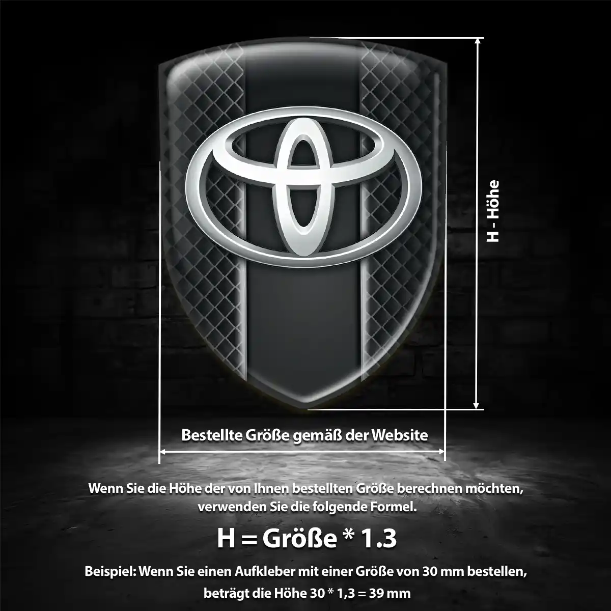 Toyota Aufkleber 3D Gel Silikon Stilvolles Design