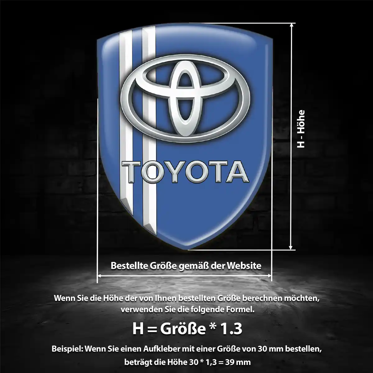 Toyota Aufkleber 3D Gel Wappen Stilvolles Design