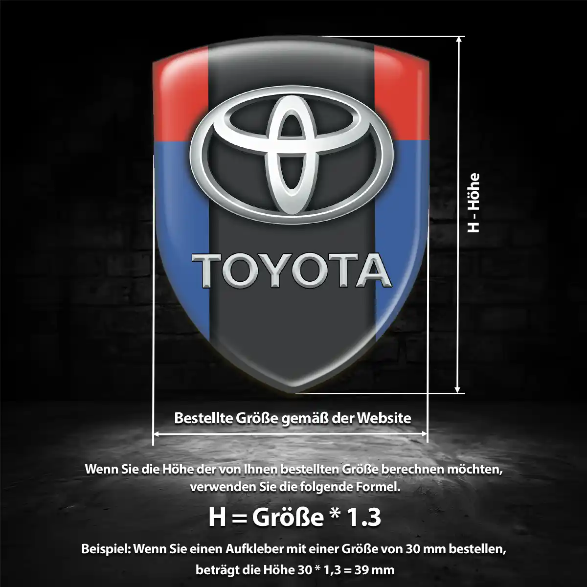 Toyota Aufkleber Emblem Wappen Stilvolles Design
