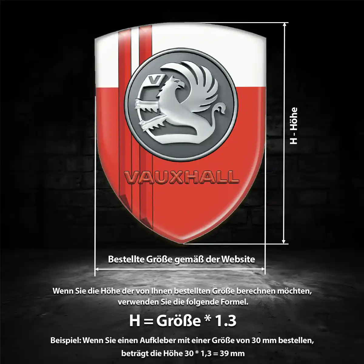 Vauxhall 3D Gel Aufkleber Anspruchsvolles Design
