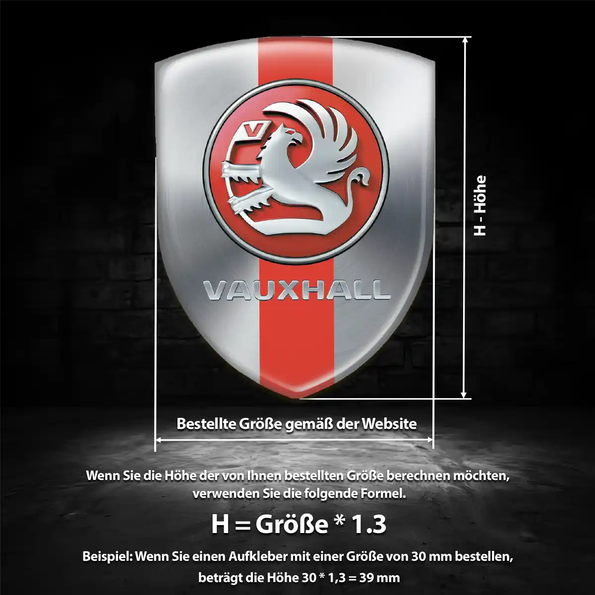 Vauxhall 3D Gel Aufkleber Auto Anspruchsvolles Design