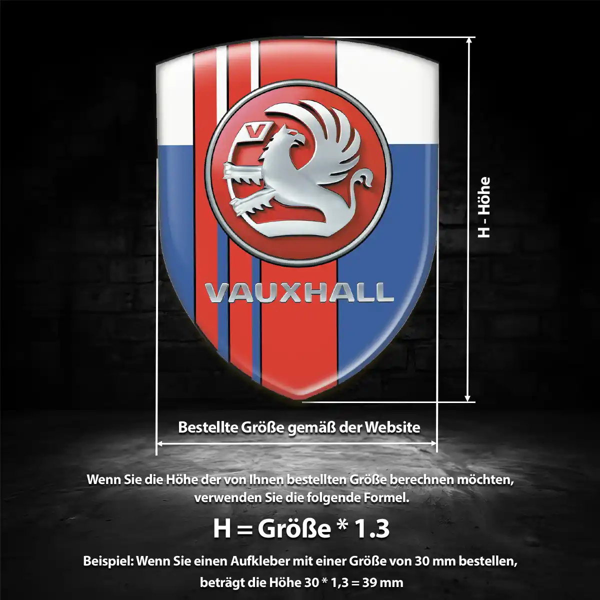 Vauxhall 3D Gel Aufkleber Auto Edles Design