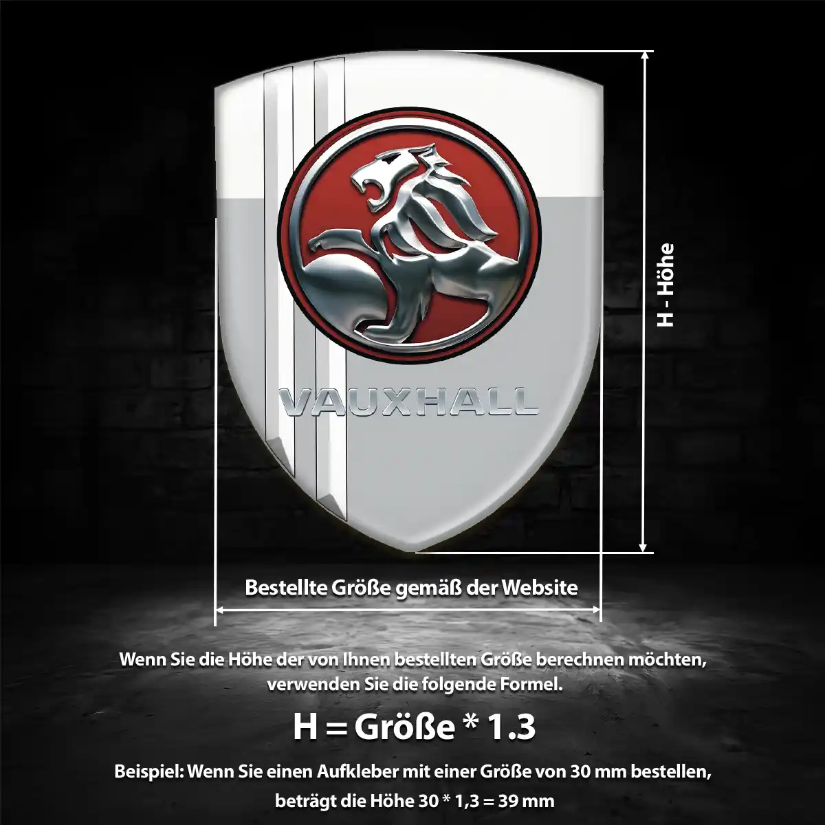 Vauxhall 3D Gel Aufkleber Auto Elegantes Design