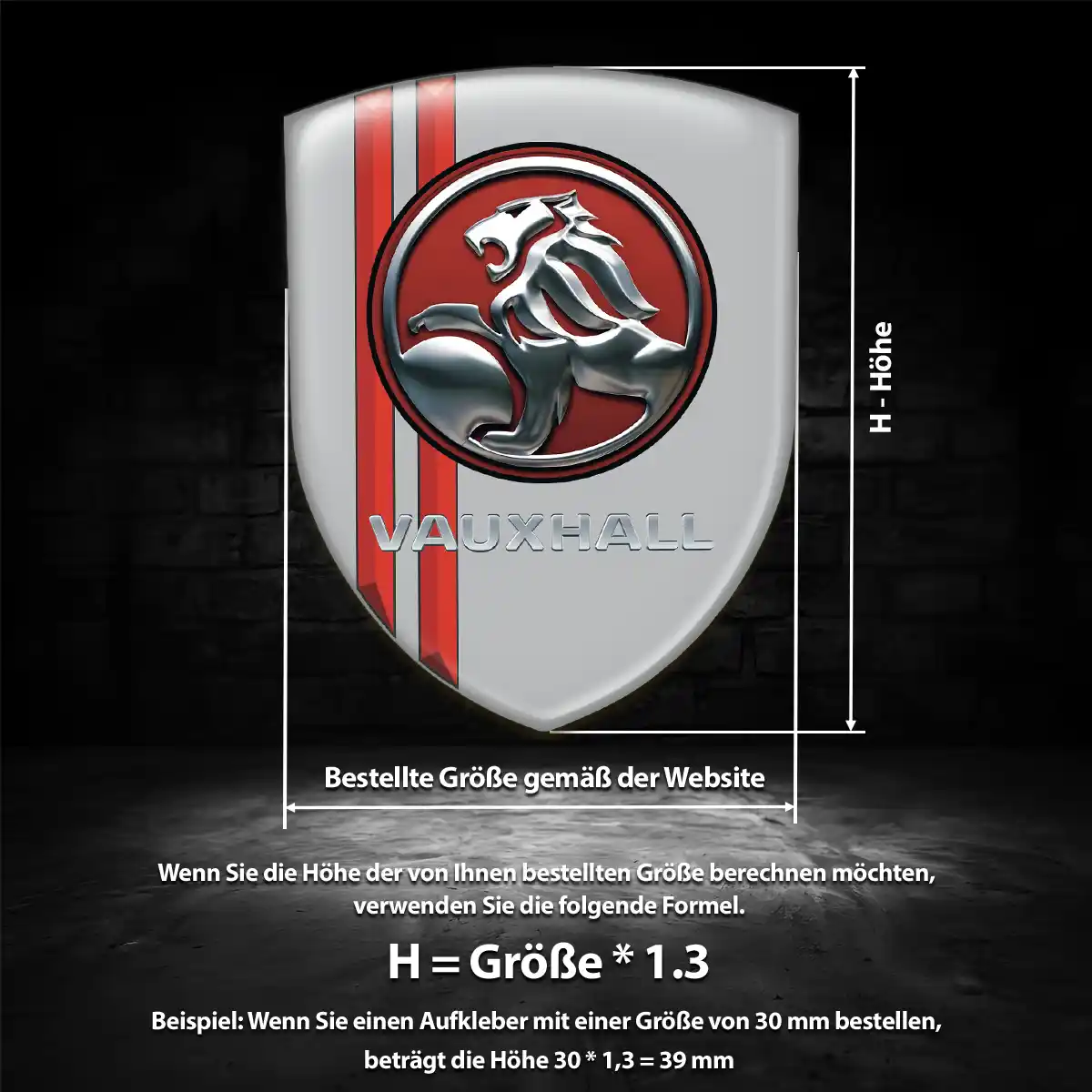 Vauxhall 3D Gel Aufkleber Auto Hochwertiges Harz
