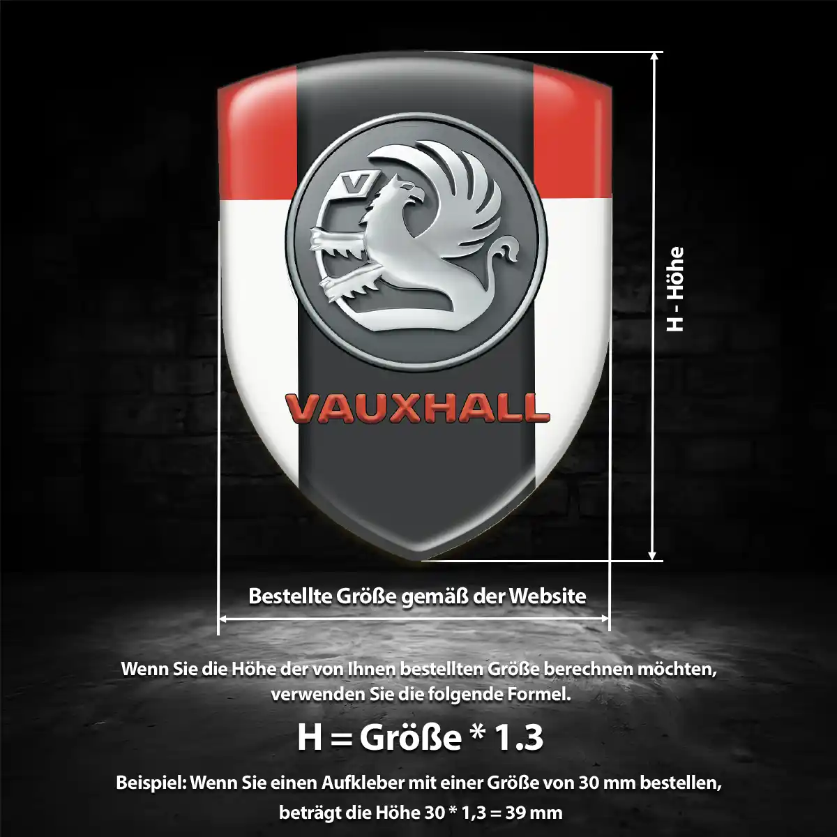 Vauxhall 3D Gel Aufkleber Auto Hohe Qualität