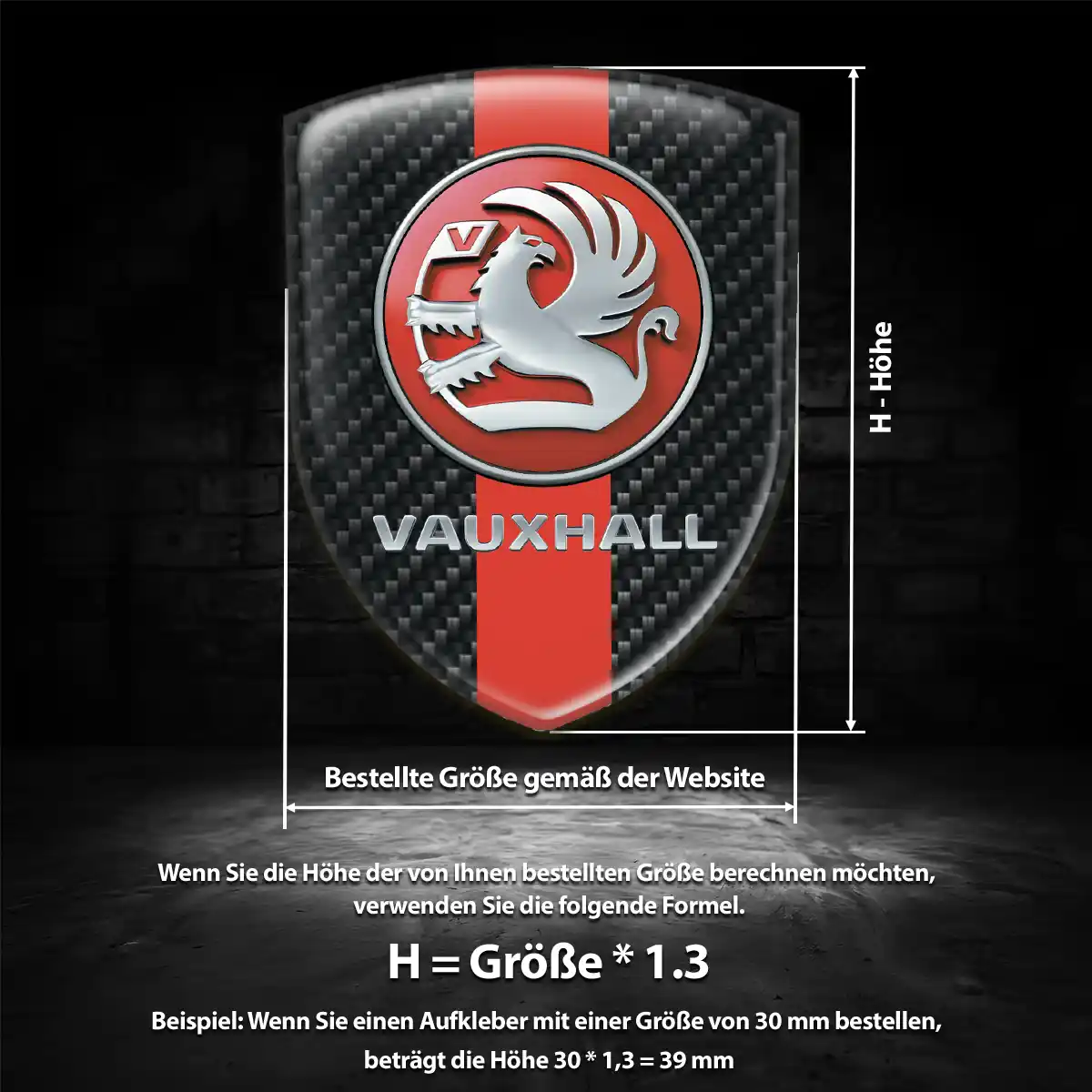 Vauxhall 3D Gel Aufkleber Auto Interieurdesign