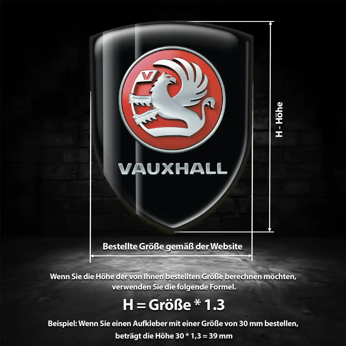 Vauxhall 3D Gel Aufkleber Edles Design